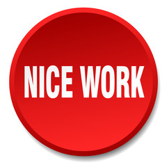 nice work red round flat isolated push button