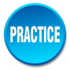 practice blue round flat isolated push button