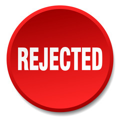 rejected red round flat isolated push button