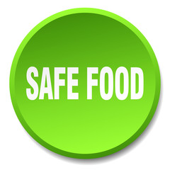 safe food green round flat isolated push button