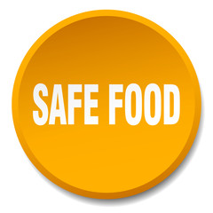 safe food orange round flat isolated push button