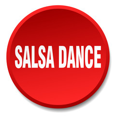 salsa dance red round flat isolated push button