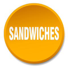 sandwiches orange round flat isolated push button