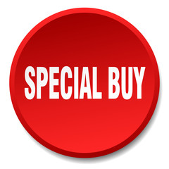 special buy red round flat isolated push button