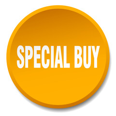 special buy orange round flat isolated push button