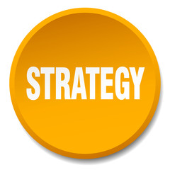 strategy orange round flat isolated push button