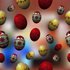 Easter eggs seamless pattern.