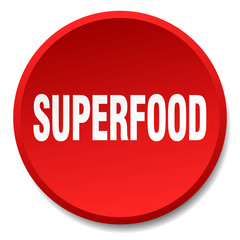 superfood red round flat isolated push button