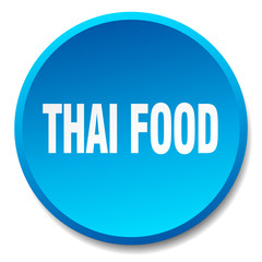 thai food blue round flat isolated push button