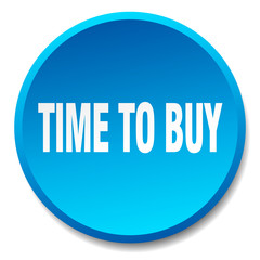 time to buy blue round flat isolated push button