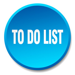 to do list blue round flat isolated push button