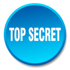 top secret blue round flat isolated push button