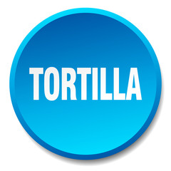 tortilla blue round flat isolated push button