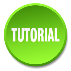 tutorial green round flat isolated push button