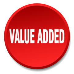 value added red round flat isolated push button