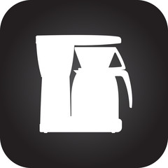 Coffee maker machine electronic sign simple icon on background