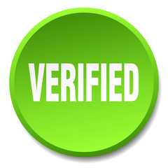 verified green round flat isolated push button