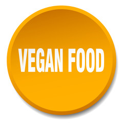 vegan food orange round flat isolated push button