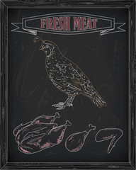 beautiful fresh quail and meat