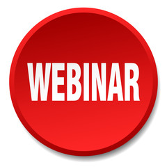 webinar red round flat isolated push button