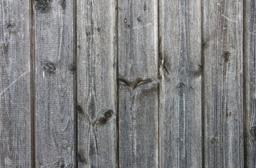 Surface of old gray wooden board (lining) as a texture closeup