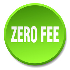zero fee green round flat isolated push button