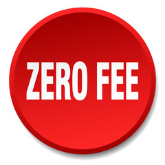 zero fee red round flat isolated push button