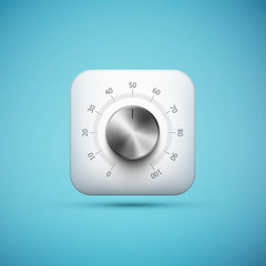 white app icon with music volume control knob