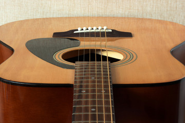 Obraz premium Acoustic guitar close-up