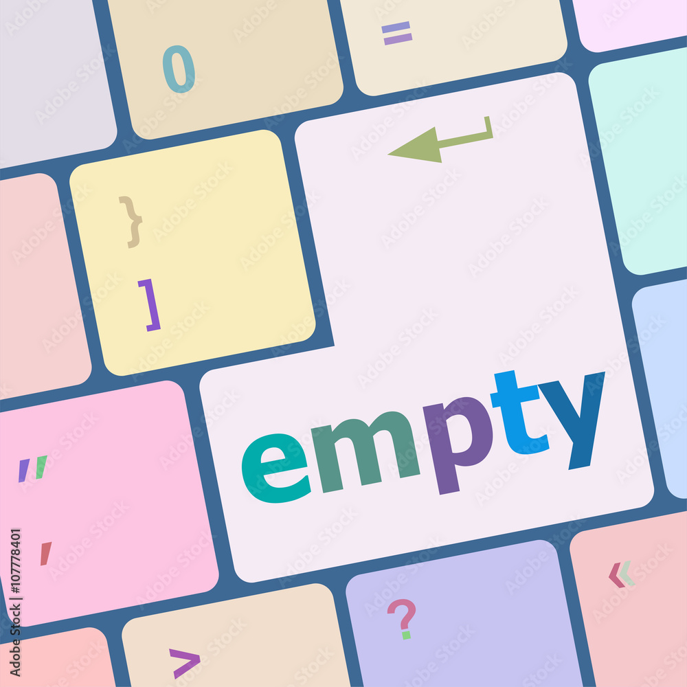 Poster empty button on computer pc keyboard key vector illustration