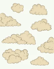 Plexiglas foto achterwand vintage hand drawn clouds © makeitdoubleplz
