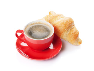 Fresh croissants and coffee