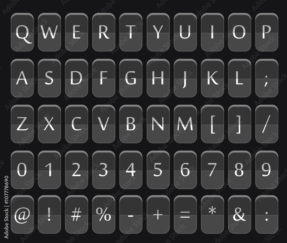 Aufkleber counter with digits and letters. flat design