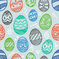 Easter eggs colorful vector seamless pattern