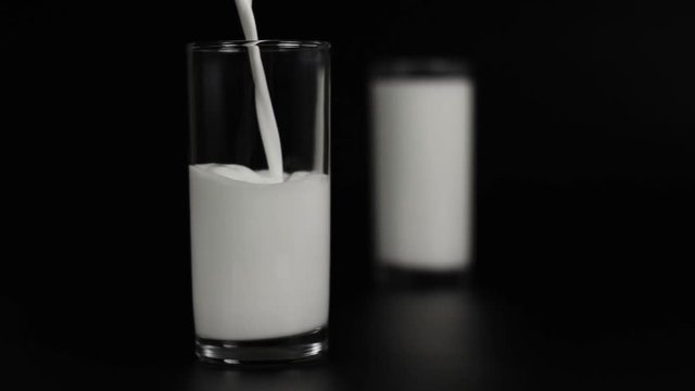 Milk pouring into glass