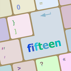 fifteen button on computer pc keyboard key vector illustration