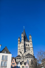 Fototapeta na wymiar Great St. Martin Church in Cologne, Germany