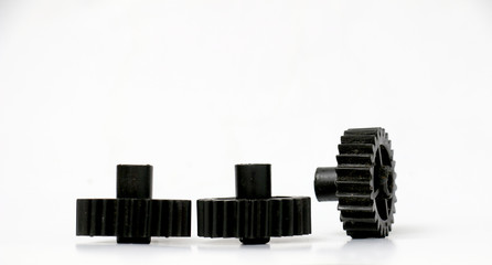 black old plastic dirty cogwheel