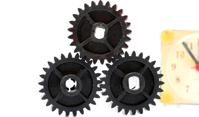 black old plastic dirty cogwheel