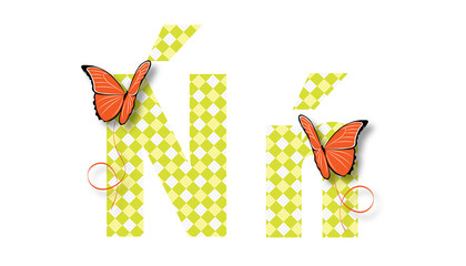 Litera, alfabet, ń © felicytka