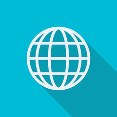 Globe Earth flat icon. Vector illustration in flat design.