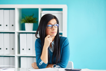 Woman sitting in office