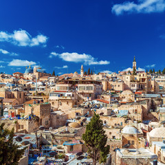 Roofs of Old City with Holy Sepulcher Church Dome, Jerusalem