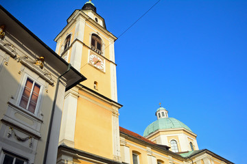 Fototapeta premium St. Nicholas Cathedral, Ljubljana, Slovenia