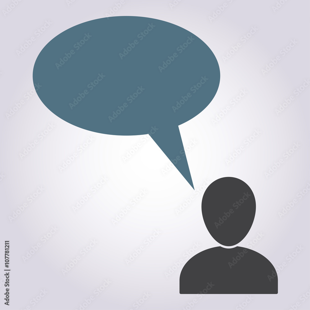 Poster communication icon with speech bubble and space for text. vector illustration.