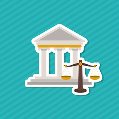 Law and Justice building design, vector illustration