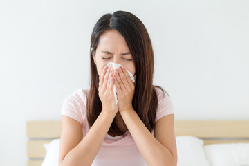 Woman feeling unwell