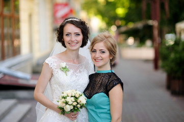 bride with bridesmaid