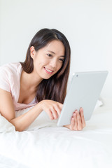 Woman use of digital tablet