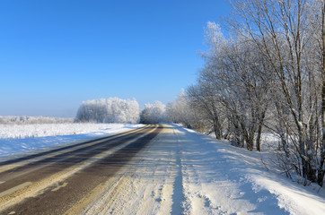 Obraz premium Winter road